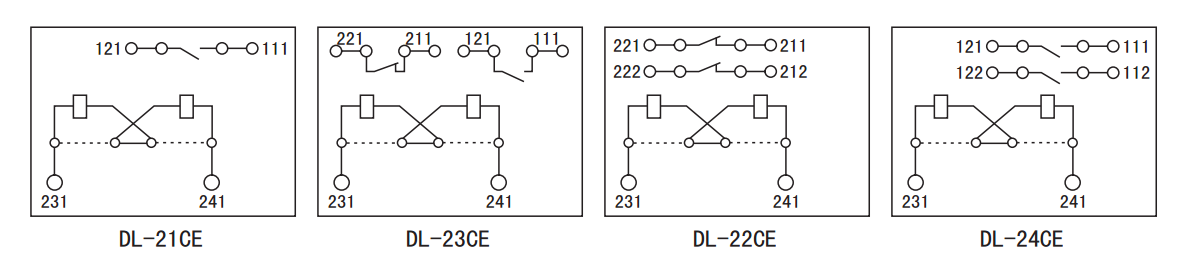 DL-23CE系列電流繼電器內(nèi)部接線及外引接線圖 DL-23CE系列電流繼電器內(nèi)部接線及外引接線圖