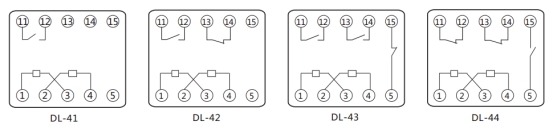 DL-43繼電器內(nèi)部端子外引接線圖 DL-43繼電器內(nèi)部端子外引接線圖