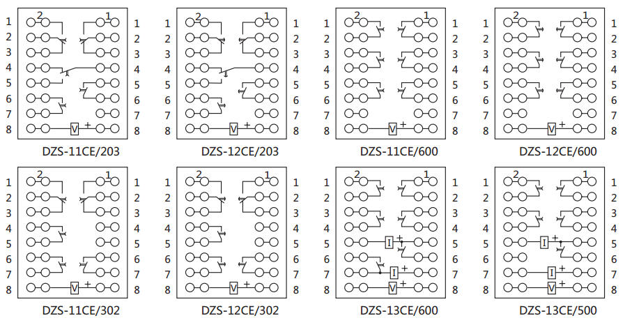 DZS-13CE延時(shí)中間繼電器內(nèi)部接線圖及外引接線圖 DZS-13CE延時(shí)中間繼電器內(nèi)部接線圖及外引接線圖