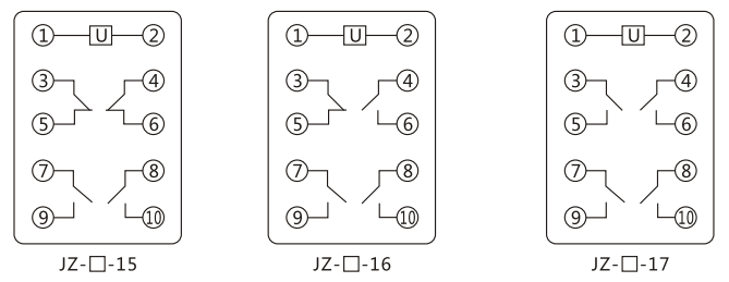JZY(J)-218靜態(tài)中間繼電器內(nèi)部接線圖及外引接線圖 JZY(J)-218靜態(tài)中間繼電器內(nèi)部接線圖及外引接線圖