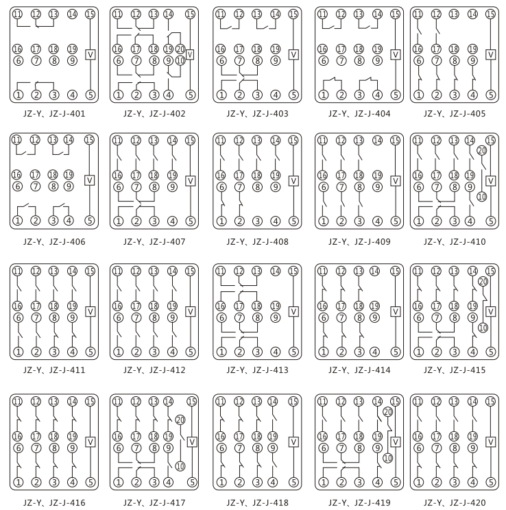JZY(J)-218靜態(tài)中間繼電器內(nèi)部接線圖及外引接線圖 JZY(J)-218靜態(tài)中間繼電器內(nèi)部接線圖及外引接線圖